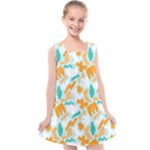 Design Pattern Seamless Tropical Kids  Cross Back Dress