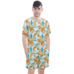 Design Pattern Seamless Tropical Men s Mesh T-Shirt and Shorts Set