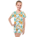 Design Pattern Seamless Tropical Kids  Mesh T-Shirt and Shorts Set