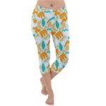 Design Pattern Seamless Tropical Lightweight Velour Capri Yoga Leggings