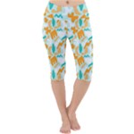 Design Pattern Seamless Tropical Lightweight Velour Cropped Yoga Leggings