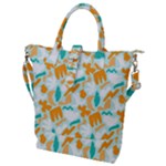Design Pattern Seamless Tropical Buckle Top Tote Bag