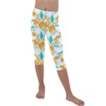 Design Pattern Seamless Tropical Kids  Lightweight Velour Capri Leggings 