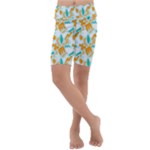 Design Pattern Seamless Tropical Kids  Lightweight Velour Cropped Yoga Leggings
