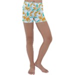 Design Pattern Seamless Tropical Kids  Lightweight Velour Yoga Shorts