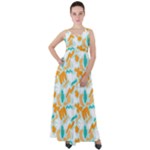 Design Pattern Seamless Tropical Empire Waist Velour Maxi Dress
