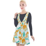 Design Pattern Seamless Tropical Plunge Pinafore Velour Dress