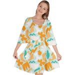 Design Pattern Seamless Tropical Velour Kimono Dress