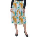 Design Pattern Seamless Tropical Classic Velour Midi Skirt 