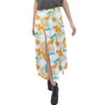 Design Pattern Seamless Tropical Velour Split Maxi Skirt