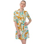 Design Pattern Seamless Tropical Belted Shirt Dress