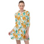 Design Pattern Seamless Tropical Mini Skater Shirt Dress