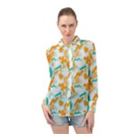 Design Pattern Seamless Tropical Long Sleeve Chiffon Shirt