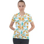 Design Pattern Seamless Tropical Short Sleeve Zip Up Jacket