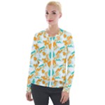Design Pattern Seamless Tropical Velvet Zip Up Jacket
