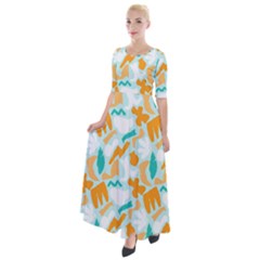 Half Sleeves Maxi Dress 