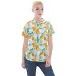 Design Pattern Seamless Tropical Women s Short Sleeve Pocket Shirt
