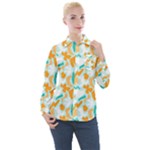 Design Pattern Seamless Tropical Women s Long Sleeve Pocket Shirt