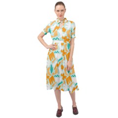 Keyhole Neckline Chiffon Dress 