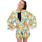 Design Pattern Seamless Tropical Long Sleeve Kimono