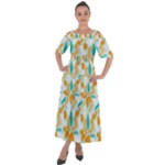 Design Pattern Seamless Tropical Shoulder Straps Boho Maxi Dress 