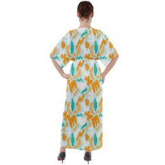 V-Neck Boho Style Maxi Dress 
