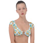 Design Pattern Seamless Tropical Cap Sleeve Ring Bikini Top