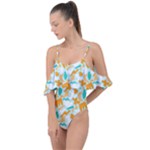 Design Pattern Seamless Tropical Drape Piece Swimsuit
