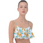 Design Pattern Seamless Tropical Frill Bikini Top