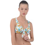 Design Pattern Seamless Tropical Front Tie Bikini Top