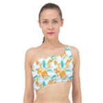 Design Pattern Seamless Tropical Spliced Up Bikini Top 