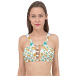 Design Pattern Seamless Tropical Cage Up Bikini Top