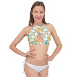 Design Pattern Seamless Tropical Cross Front Halter Bikini Top