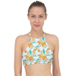 Design Pattern Seamless Tropical Halter Bikini Top