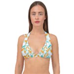 Design Pattern Seamless Tropical Double Strap Halter Bikini Top