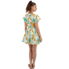 Flutter Sleeve Wrap Dress 