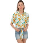 Design Pattern Seamless Tropical Tie Front Shirt 