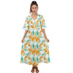 Design Pattern Seamless Tropical Kimono Sleeve Boho Dress