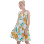 Design Pattern Seamless Tropical Knee Length Skater Dress