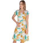 Design Pattern Seamless Tropical Classic Short Sleeve Dress