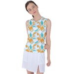 Design Pattern Seamless Tropical Women s Sleeveless Sports Top