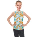 Design Pattern Seamless Tropical Kids  Sleeveless Polo T-Shirt