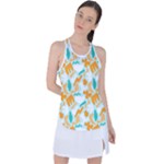 Design Pattern Seamless Tropical Racer Back Mesh Tank Top