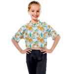 Design Pattern Seamless Tropical Kids Mock Neck T-Shirt