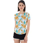 Design Pattern Seamless Tropical Back Cut Out Sport T-Shirt