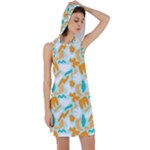 Design Pattern Seamless Tropical Racer Back Hoodie Dress