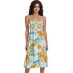 Design Pattern Seamless Tropical Knee-Length Strapless Bra Top Dress