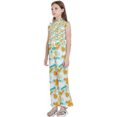 Kids  Sleeveless Ruffle Edge Band Collar Chiffon One Piece 