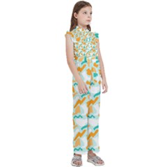 Kids  Sleeveless Ruffle Edge Band Collar Chiffon One Piece 