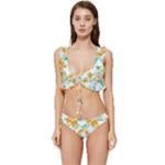 Design Pattern Seamless Tropical Low Cut Ruffle Edge Bikini Set